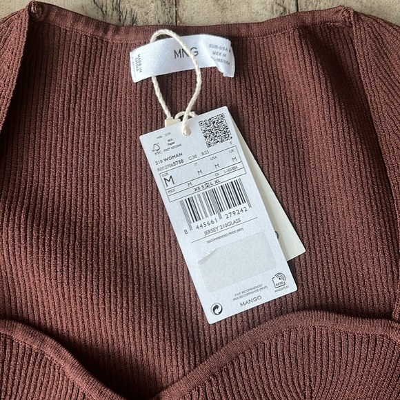 Mango glass top brown Size M NWT - Picture 3 of 6